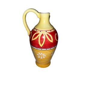 (..4N)Beautiful Pier 1 Hand Painted Earthenware Cruet